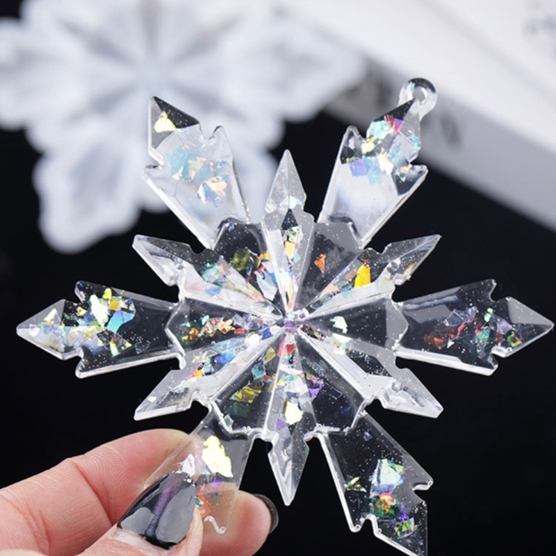 Siy 6Pcs Cetakan Resin Diy Bentuk Snowflake Bahan Silikon