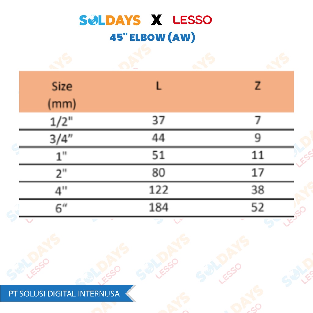 Lesso 45 inch Elbow (AW) 4inch / 45&quot; Elbow (AW) 4&quot; / Sambungan Pipa Lesso / PVC Fitting