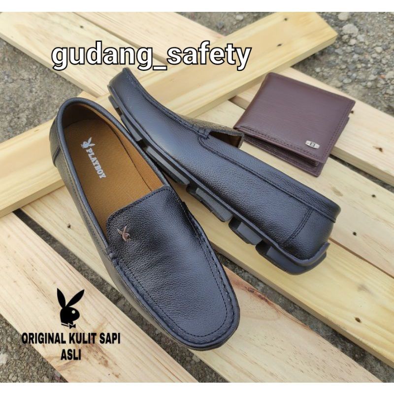 100% ORIGINAL PLAYBOY SEPATU PANTOFEL KULIT KERJA PRIA MURAH FORMAL KANTOR DINAS SEPATU PLAYBOY