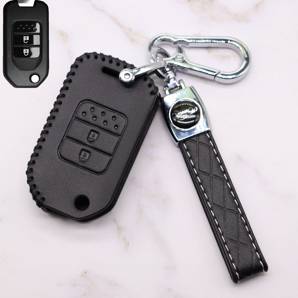 Casing Kunci Remote Mobil Keyless Bahan Kulit Untuk Honda Accord / Civic FC 10Gen Tipe R 2016-2022