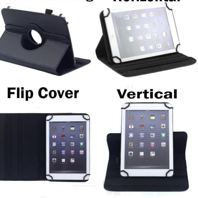 Advan Tab Sketsa 10 Inch Rotate Leather Flip Book Cover Case Casing - Hitam