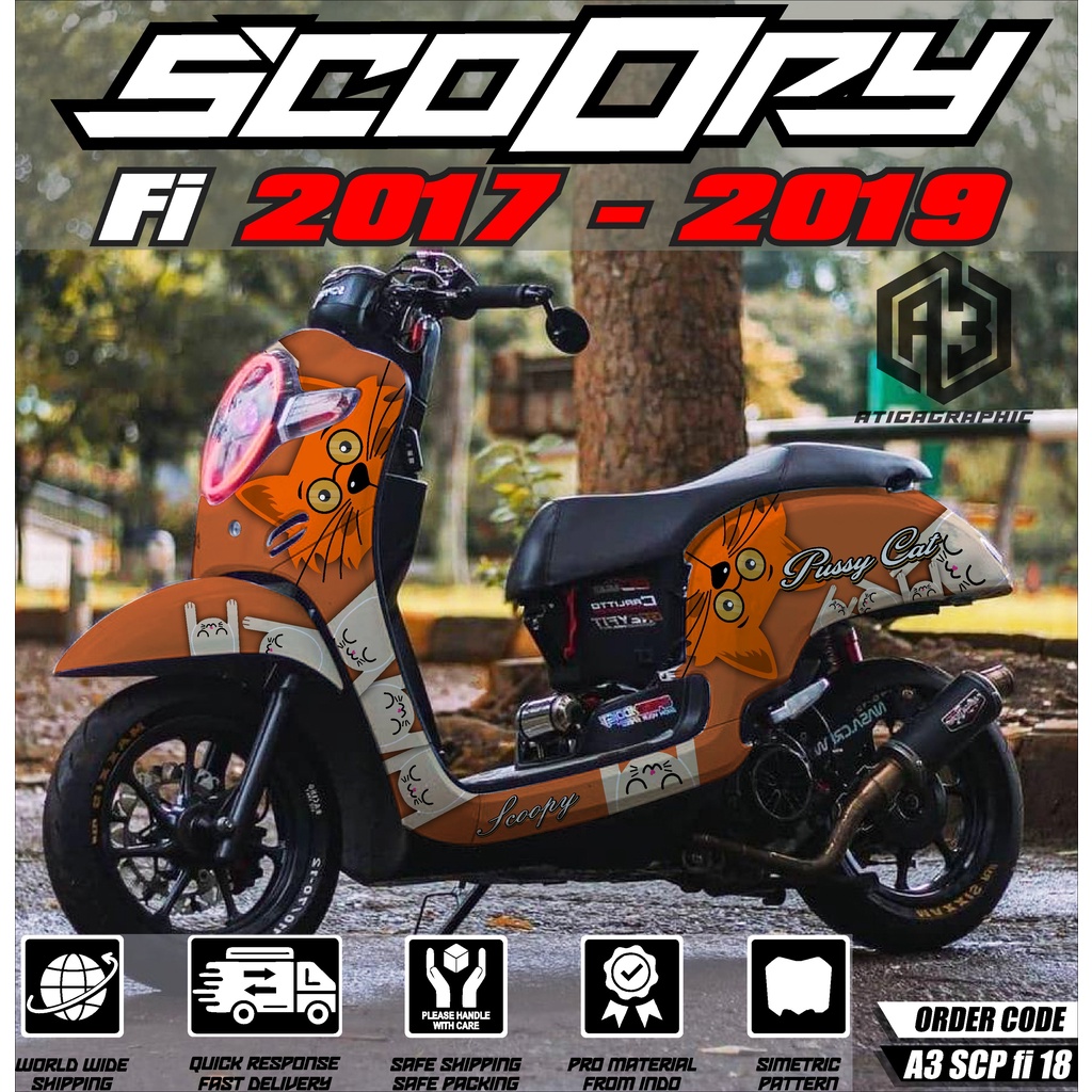 Decal Sticker Scoopy 2017 2018 2019 2020 decal scoopy full body Full Blok Sticker Scoopy Dekal New F
