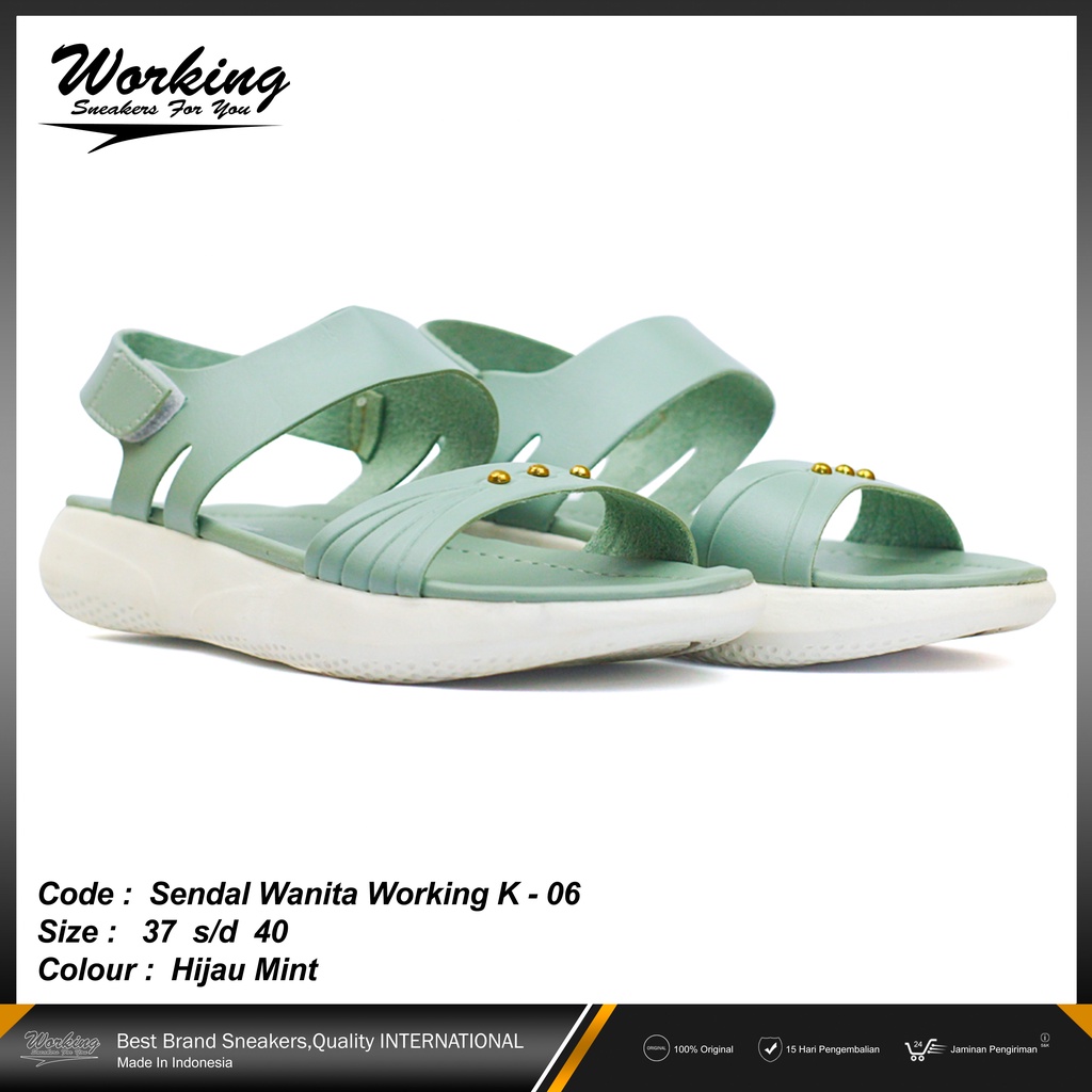 Sandal Wanita Wedges Code Working K-06 Size 37-40