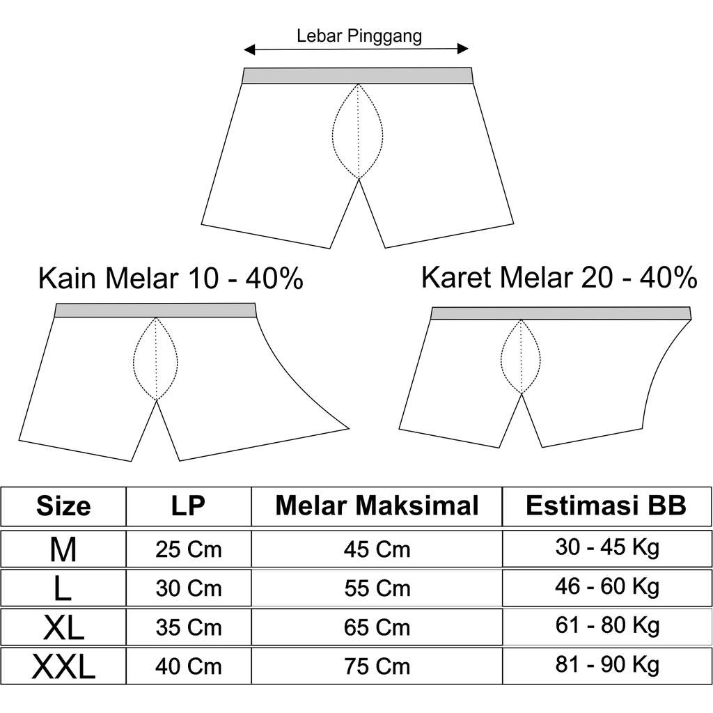 Celana Dalam Pria Boxer Isi 20 (1 Kodi) Random