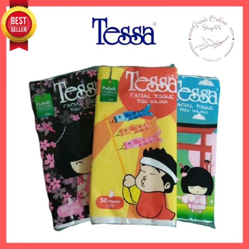 GOS -F203- Tisu Tessa Facial 50L / Tissue Wajah Tessa 50 Sheets 2 Ply