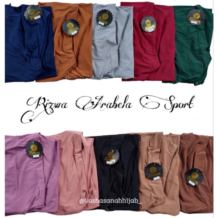 (Rizwa Hijab) ARABELA SPORT •jilbab instan jersey•bergo list