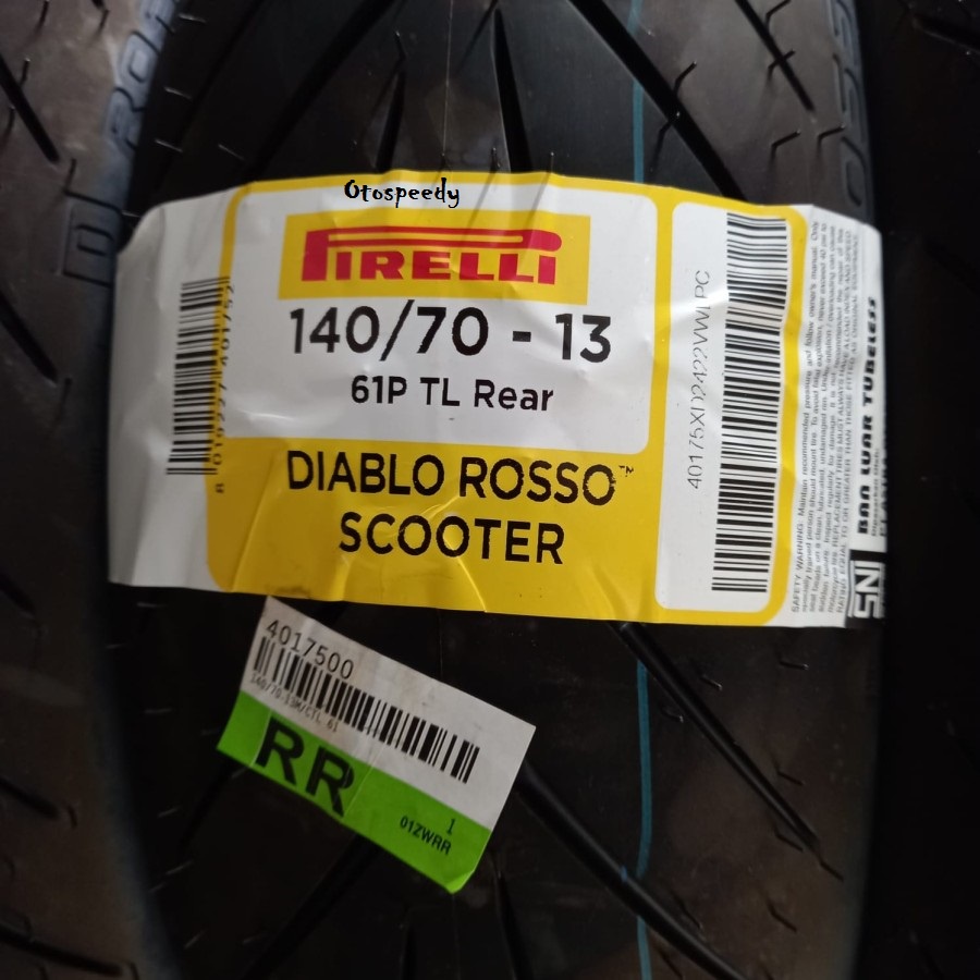 Ban pirelli 140/70-13 ban belakang nmax diablo rosso scooter Tubeless