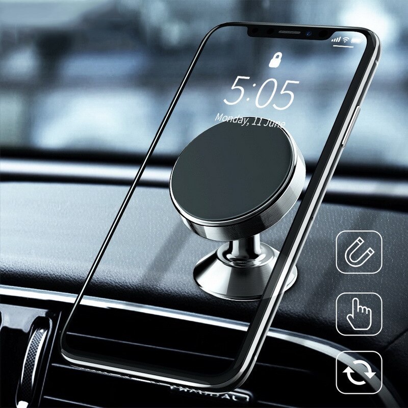 Penyangga HP Magnet Car Holder Magnetic Sendera Handphone Dashboard Mobil Kuat Anti Jatuh