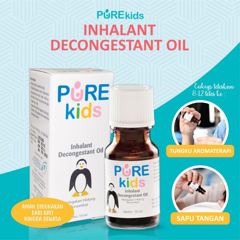 PURE Inhalant Decongestant Oil ORIGINAL / LEMON / GERANIUM 10ml