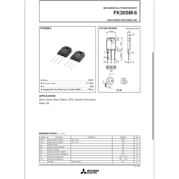 mosfet FK30SM ORIGINAL 30a 300v