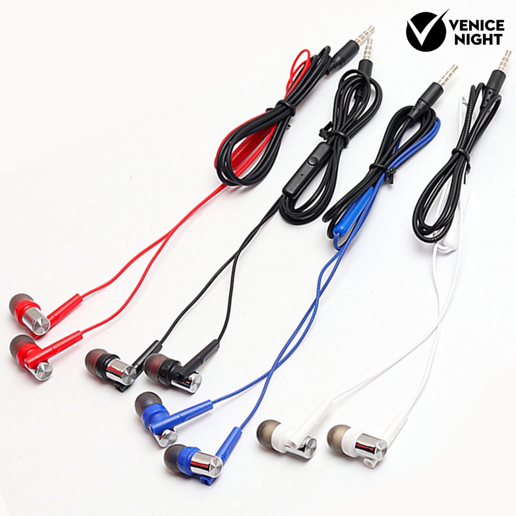 (VNEP) (Berkabel) HY-8 Earphone Universal Kuat Bass Dual Drive 3.5mm In-Ear Sport Gaming Earbud dengan Mic untuk Ponsel