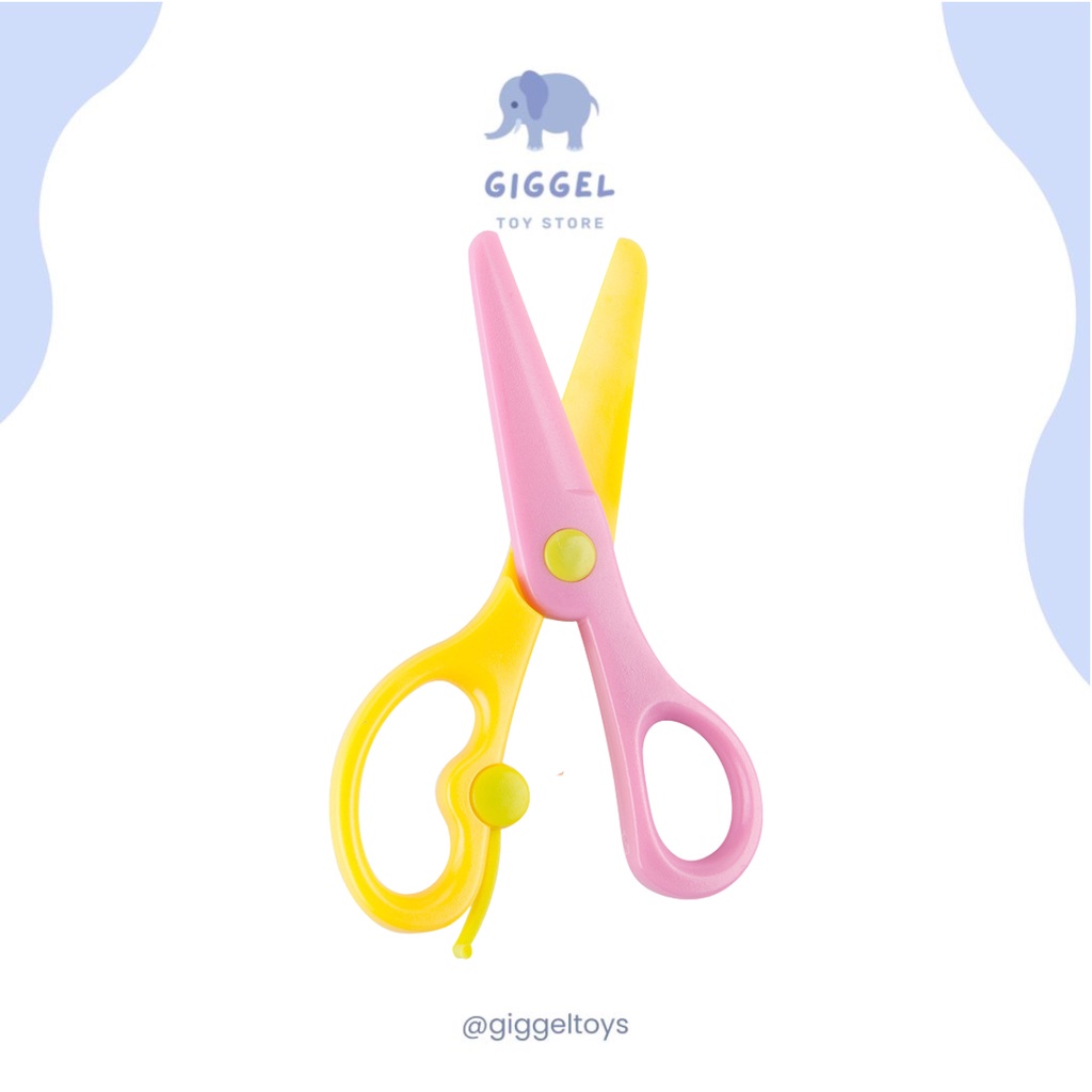 [ Giggel ] Rounded Scissors / Gunting Anak Plastik/ Safety Scissors/ Ujung Rounded / Gunting Aman Untuk Anak