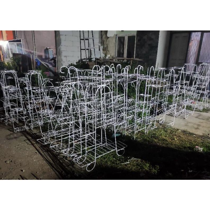 Terbaik.. Rak Bunga Besi Susun 3 Minimalis Tanaman Hias Aglonema Bertingkat 6 Dudukan Kotak Bulat Ba