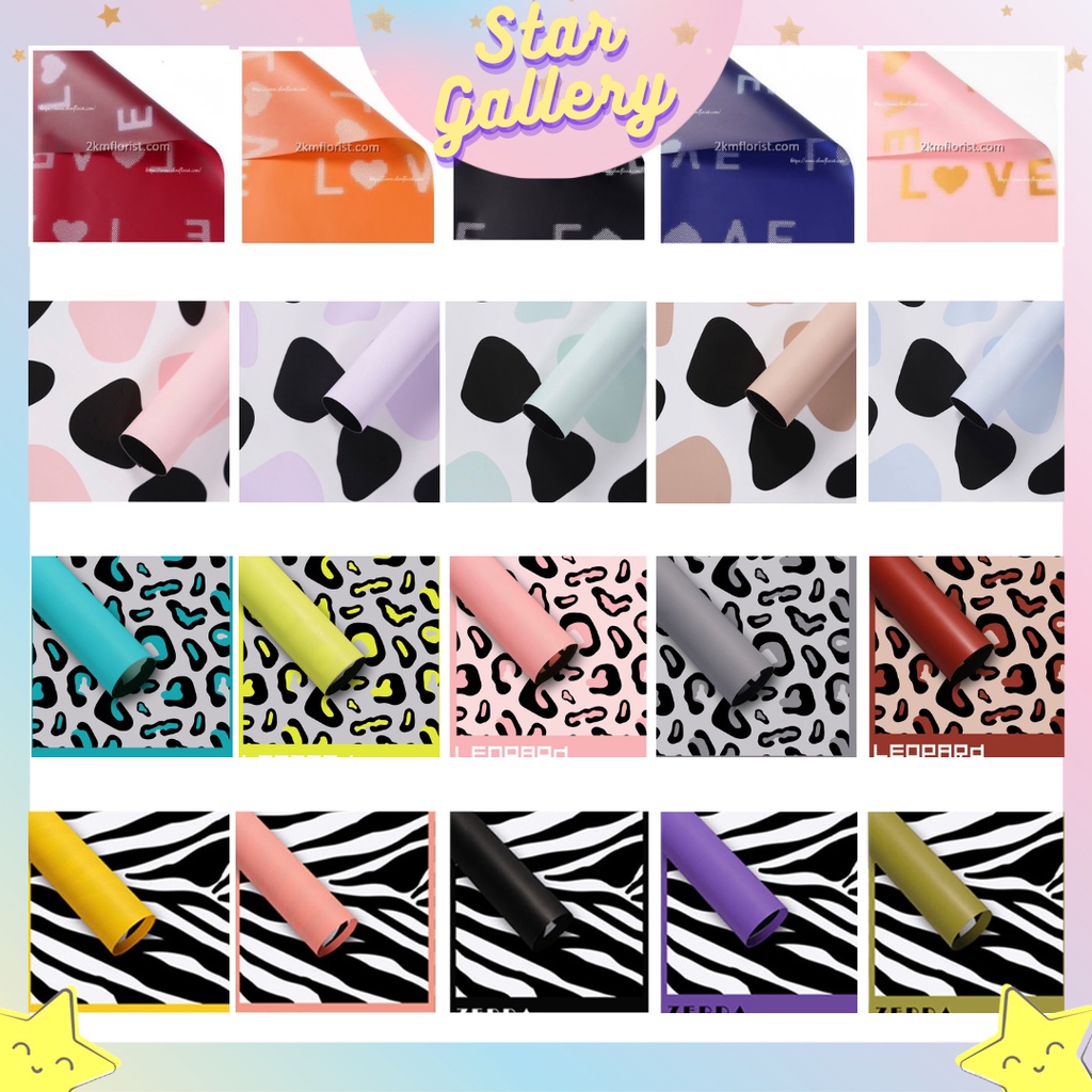 

Kertas Bunga Buket Motif Leopard Zebra Flower Wrapping Paper Cellophane Kertas Buket Florist 6096 - 6102