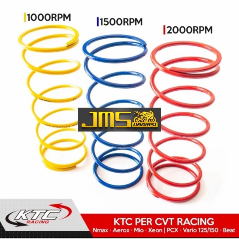 per cvt dan per kampas ganda set ktc racing 1000/1500/2000 rpm mio beat vario 125/150/160 nmax aerox scoopy pcx150 adv lexi soul gt125 freego genio scoopy