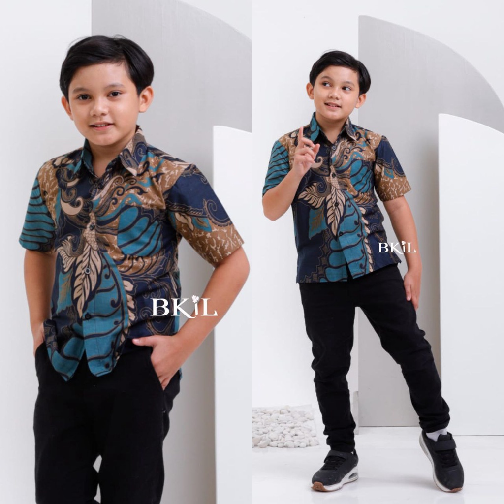 BATIK ANAK LAKI LAKI USIA 2-13 TAHUN ATASAN HEM ANAK KEMEJA LENGAN PENDEK ANAK COWOK MURAH