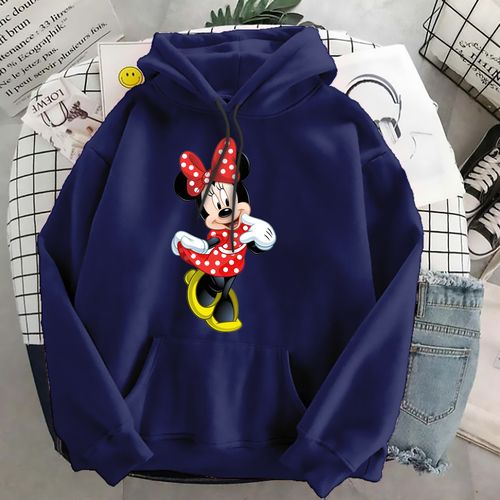 Hoodie Minnie Mouse Wanita - Jaket Hoodie Jumper - Bahan Fleece