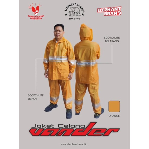 jas hujan baju celana dewasa VANDER Elephant brand(gajah) terlaris termurah