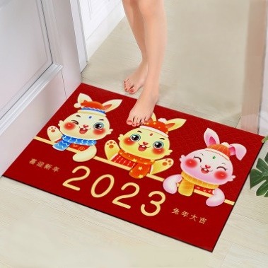 Grosir - H1037 Keset Kaki Rabbit / Keset Kaki Imlek 2023 / Keset Kaki Anti Slip Ukuran 60x40cm / Alas Kaki Motif Kelinci