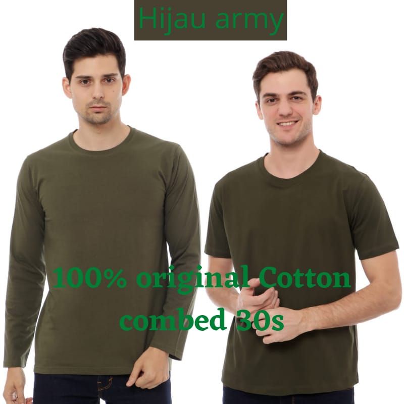 Baju Kaos Polos Oblong t-shirt Pria Lengan Panjang Pendek Cotton Combed 30s Oversize Jumbo Big size 