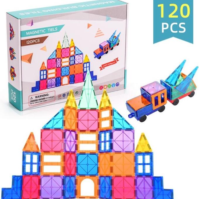 magnetic tiles 100-120pcs - magna tiles alike - mainan edukasi anak- b