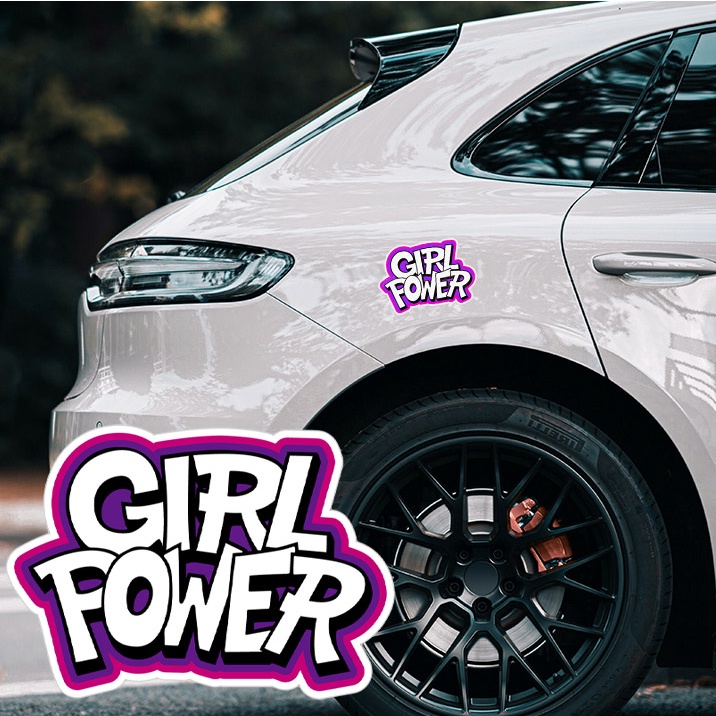 Girl Power Jdm Stiker Kaca Depan Tangki Bahan Bakar Penutup Tubuh Tahan Air Decal Aksesoris Mobil Sepeda Motor Skuter Sepeda Dekorasi