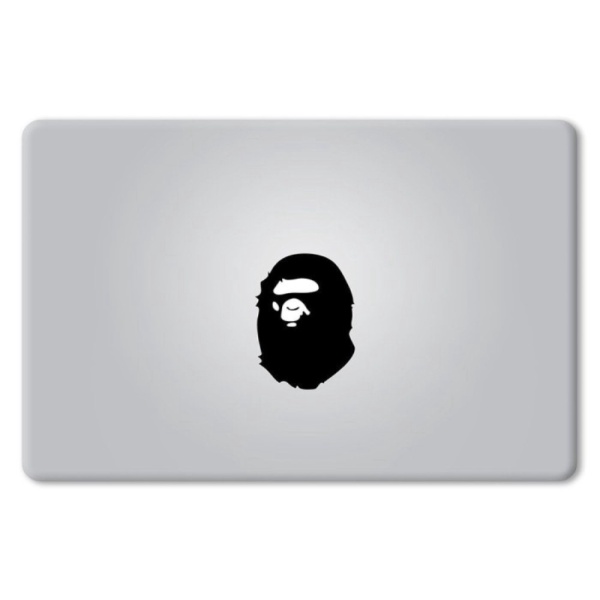 Grosir Decal Sticker Macbook Apple Macbook Stiker Bape Ape Bathing Ape Laptop - Putih Berkualitas