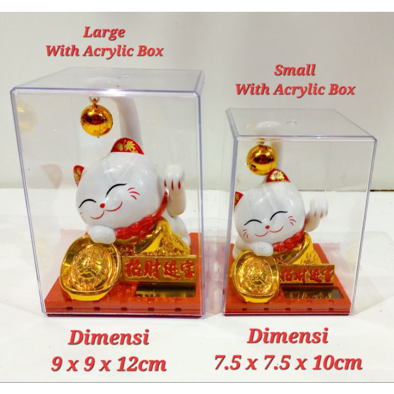 Manekineko Mini Putih / Kucing Hoki Solar Mini / Lucky Cat Jepang