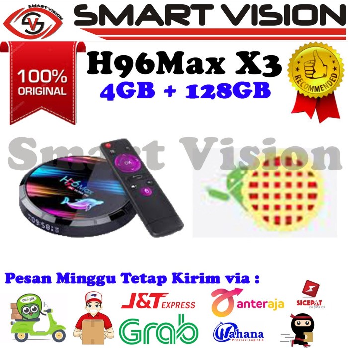 Produk Terbaru H96 Max X3 4Gb/128Gb Android 9.0 Wifi Dual Band Tv Box Amlogic S905X3
