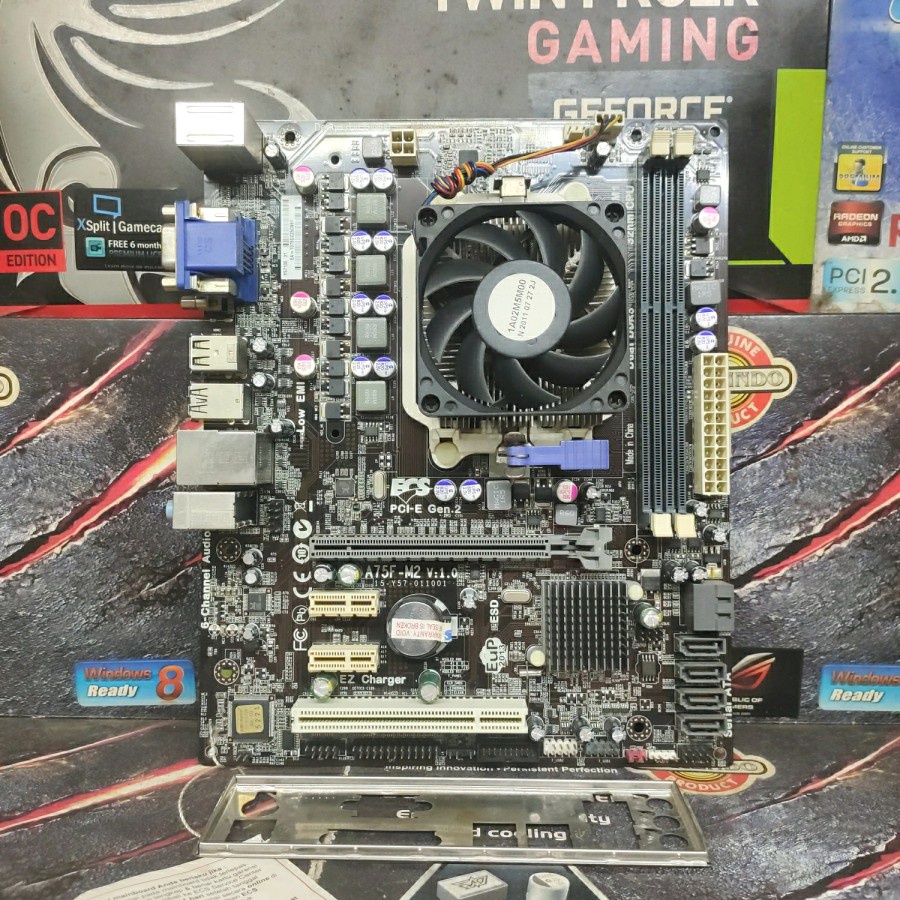 Motherboard AMD ECS A75F-M2 Socket FM1 Processor AMD APU A6-3500 DDr3