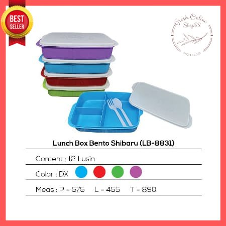 GOS - A312 - Lunch Box Tempat Makan Anak 3 Sekat - Kotak Bekal Makanan Plastik Souvenir Kado Ultah