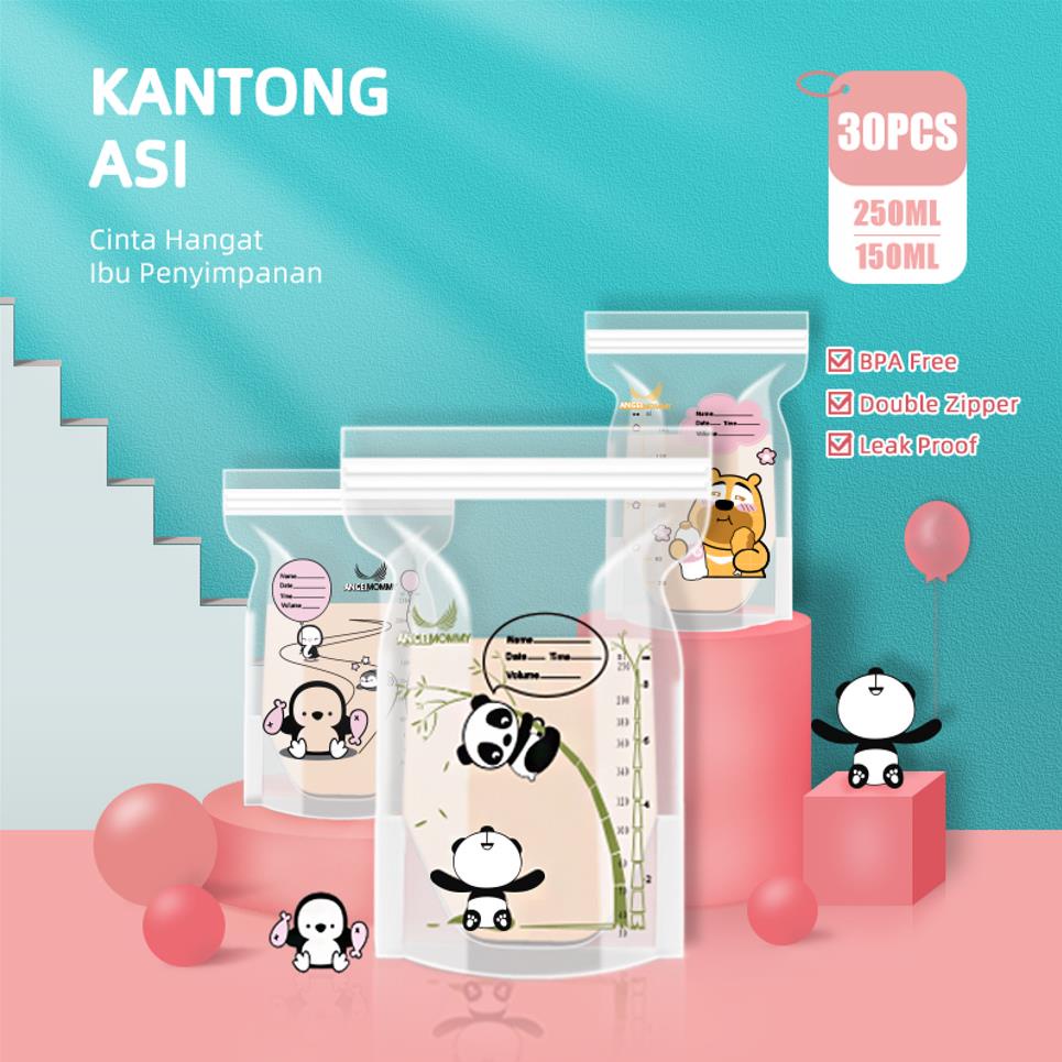 kantong asi plastik asi 30pcs/Pack Breastmilk Storage Bag 150ml dan 250ml Double Lock kantong asi gea penyimpanan asi plastik perlengkapan bayi CND