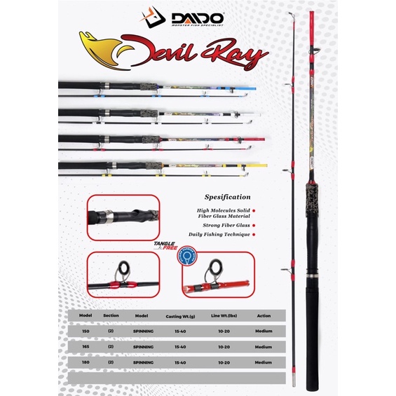 Joran DAIDO DEVIL RAY 1.65M | Fiber Solid