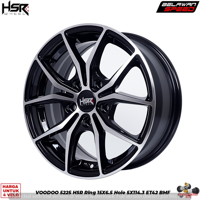 VELG MOBIL RACING RING 15 HSR VOODOO PCD 5X114,3 UNTUK INNOVA GRANDMAX INNOVA XPANDER ERTIGA