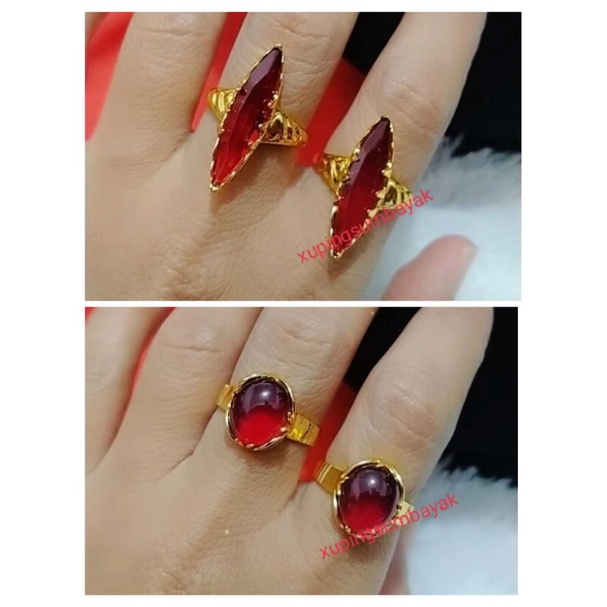 Cincin merah delima. xuping Titanium lapis mas medan Sumbayak