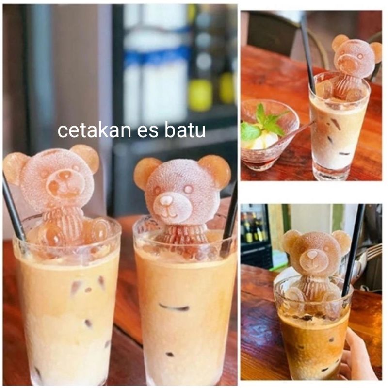 Cetakan Es Batu Panda Silikon Cetakan Es Batu Motif Bear Panda Lucu