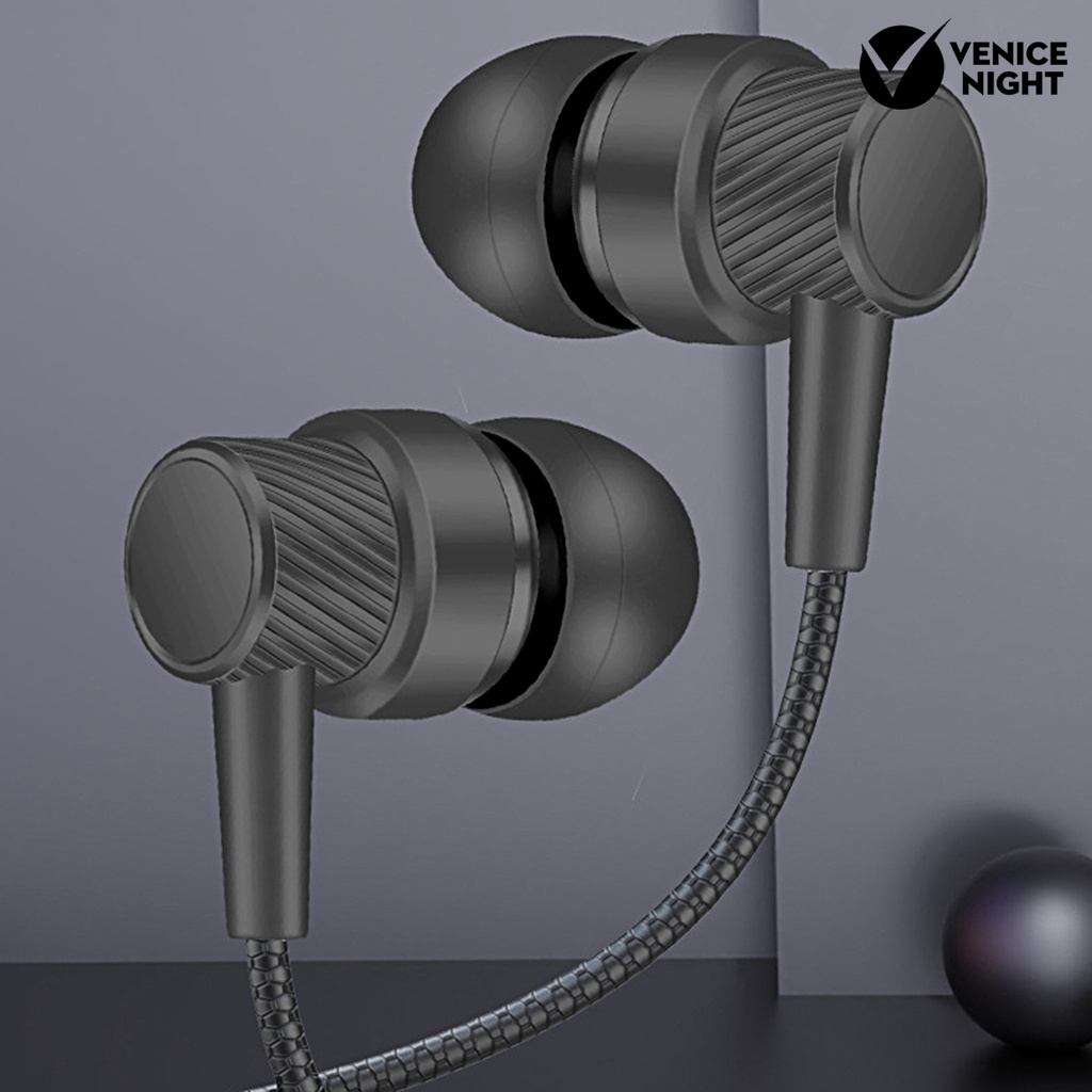 (VNEP) (Berkabel) Earbud Intelligent Noise Reduction Powerful Bass Ergonomic 3.5mm HiFi In-ear Sports Gaming Earbud for Running