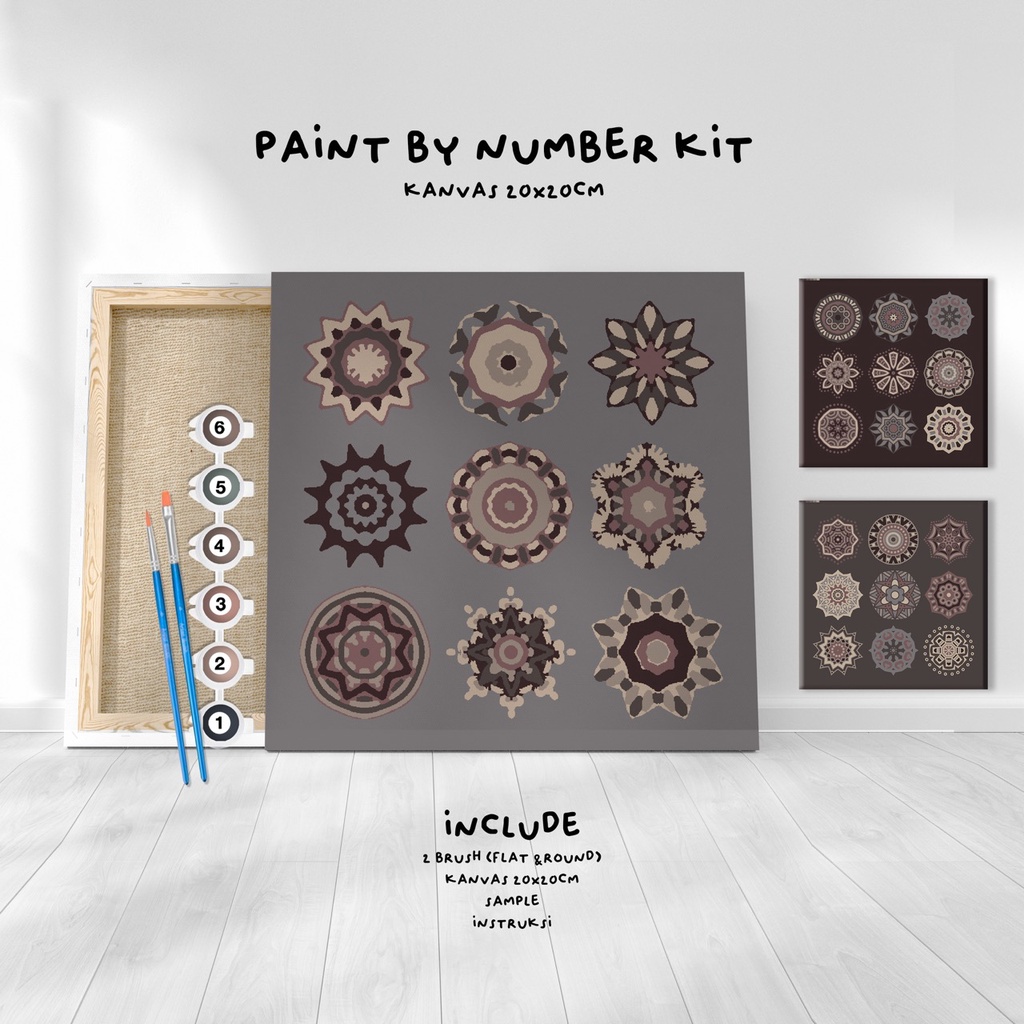 

Paint by Number KIT mandala series Kanvas 20x20cm