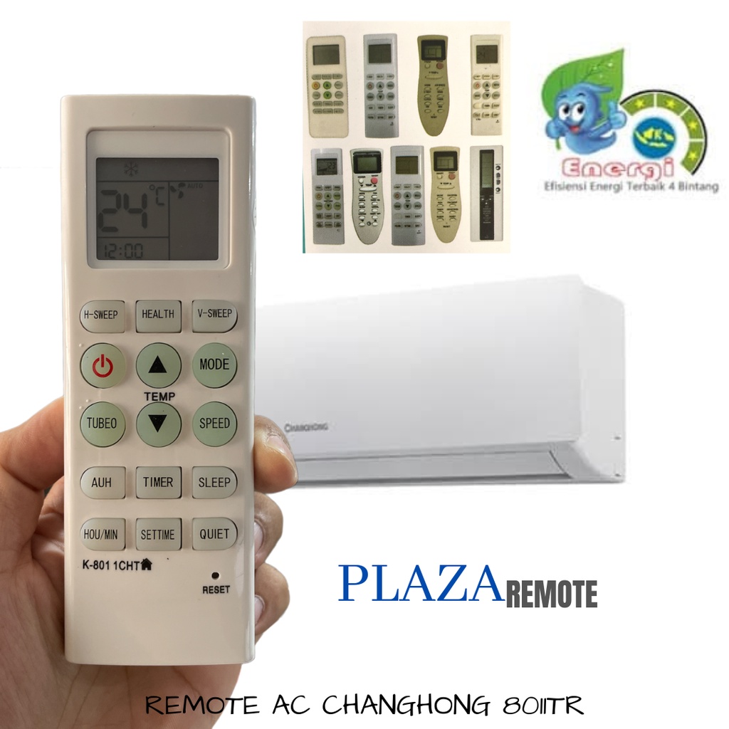 REMOTE AC CHANGHONG MUTLFUNGSI SPLIT INVERTER LANGSUNG PAKAI 8011TR