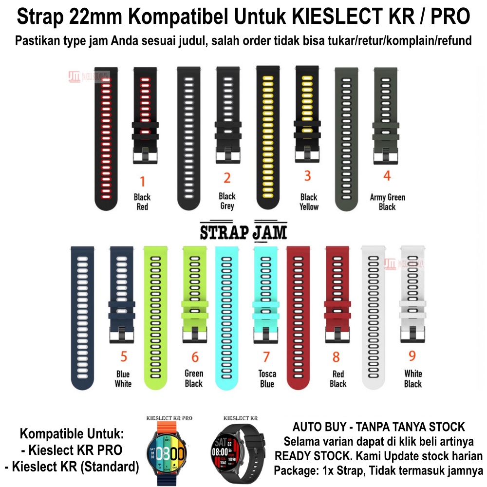 Dual Tone Strap 22mm Kieslect KR Pro - Tali Jam Tangan Silikon Sporty