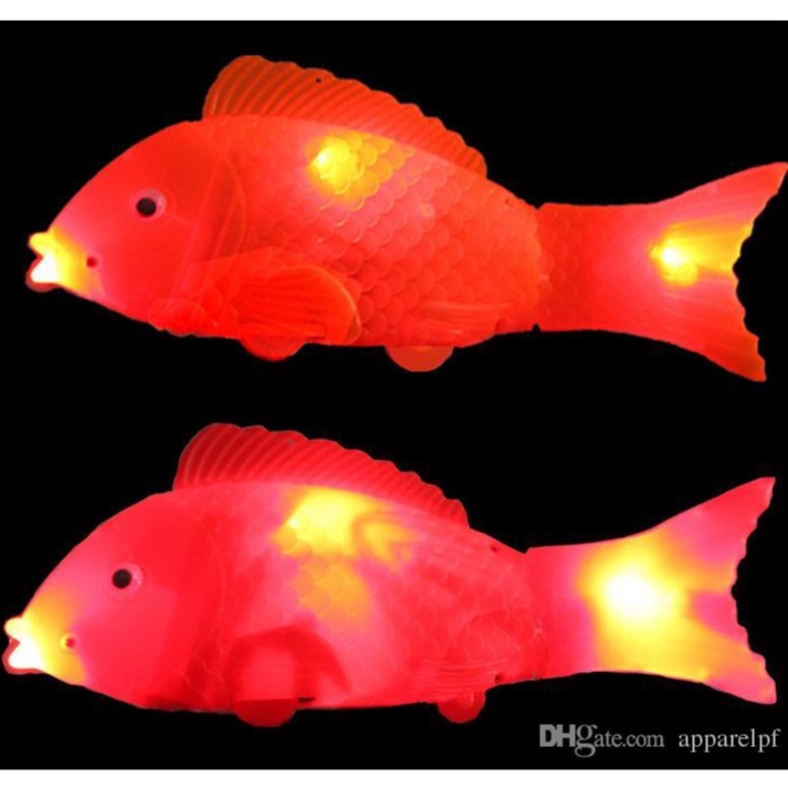Mainan Ikan Bergerak Baterai Musik & Lampu Ikan Mainan Anak Ikanan Gerak