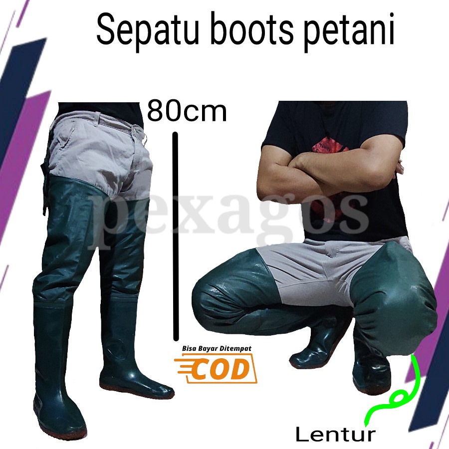 SEPATU SAWAH KARET PANJANG SEPATU BOOT PANJANG ANTI KEONG PETANI 80CM