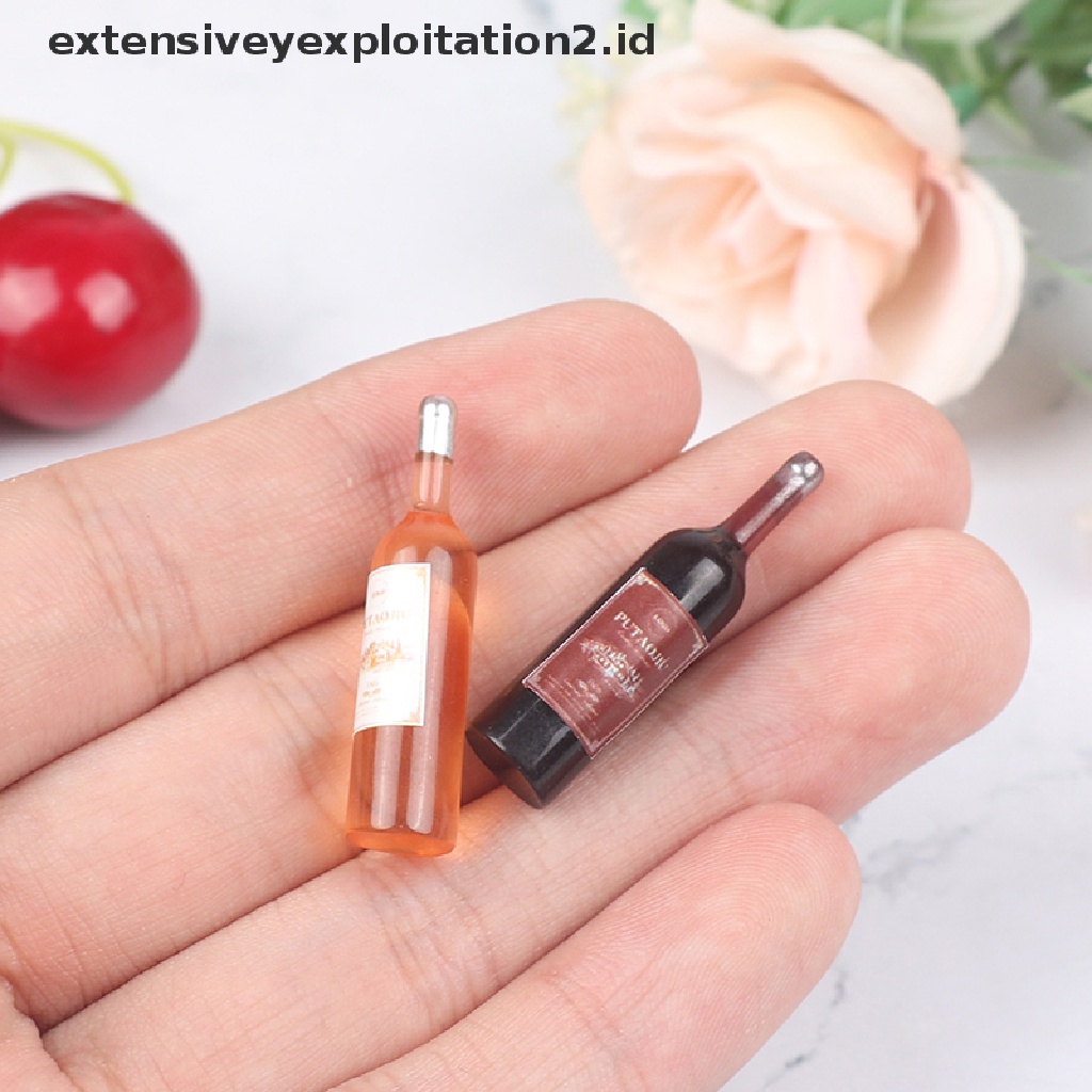 10pcs / Set Mainan Miniatur Botol Red Wine Skala 1: 12 Untuk Dekorasi Rumah Boneka