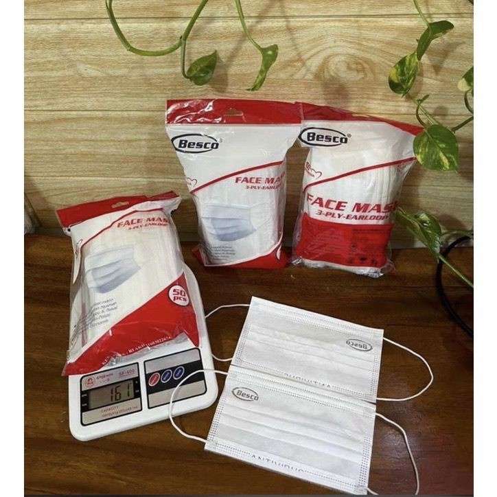 MASKER EARLOOP BESCO 3 PLY AERLOOP ISI 50 PCS