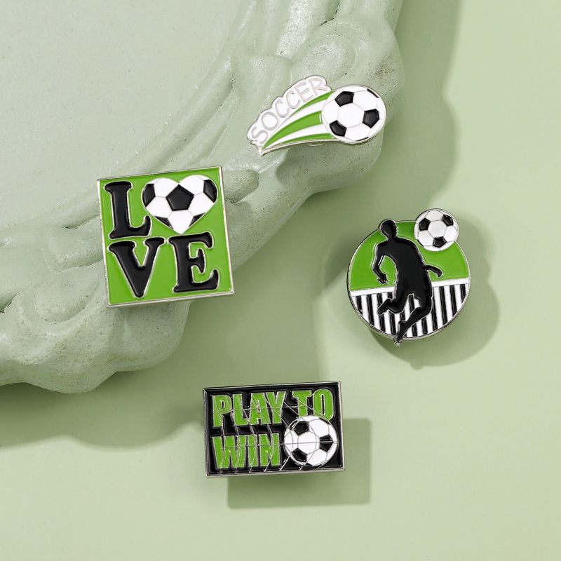 Bros Pin Enamel Desain I Love Football World Cup Untuk Hadiah