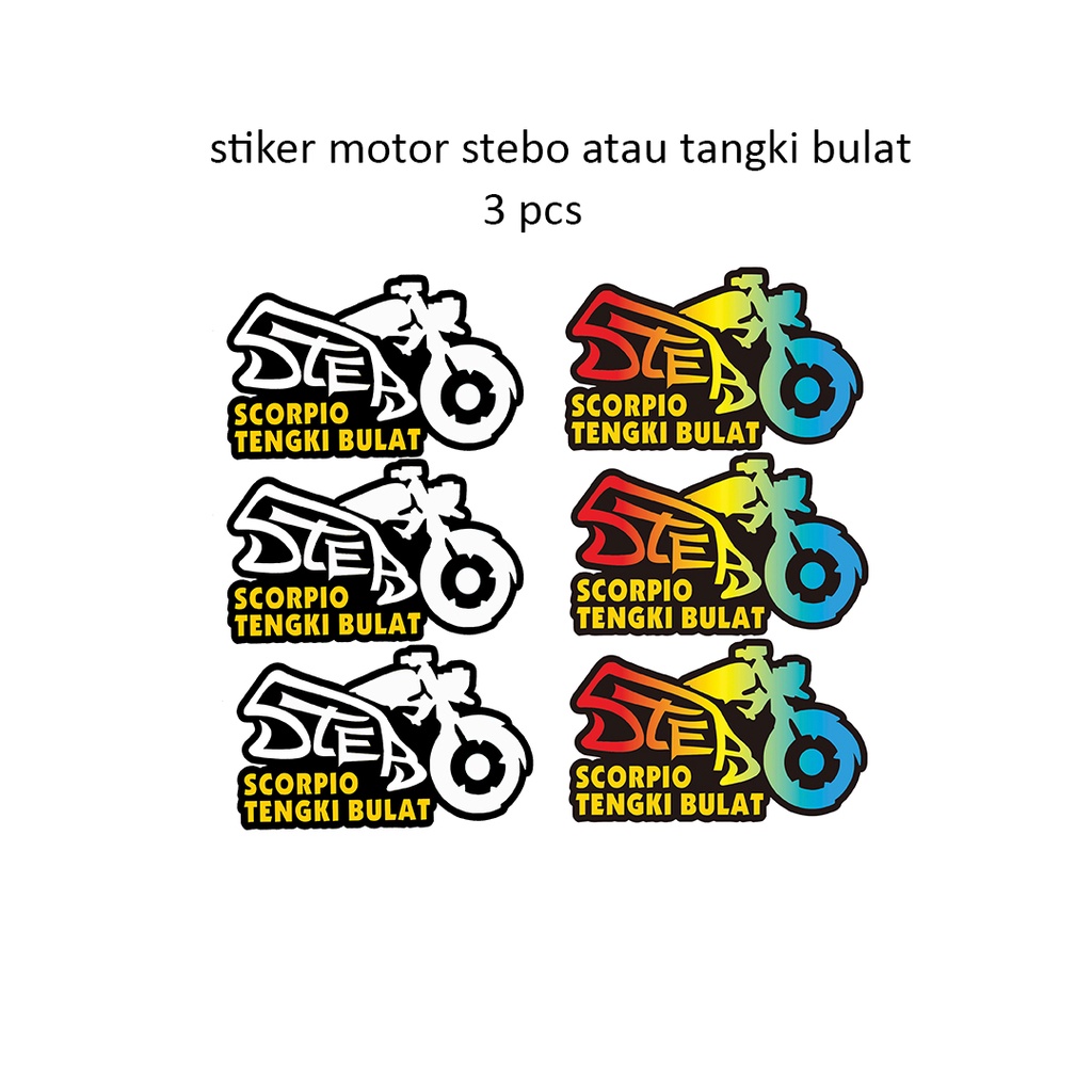 stiker motor scorpio stebo atau tangki bulat
