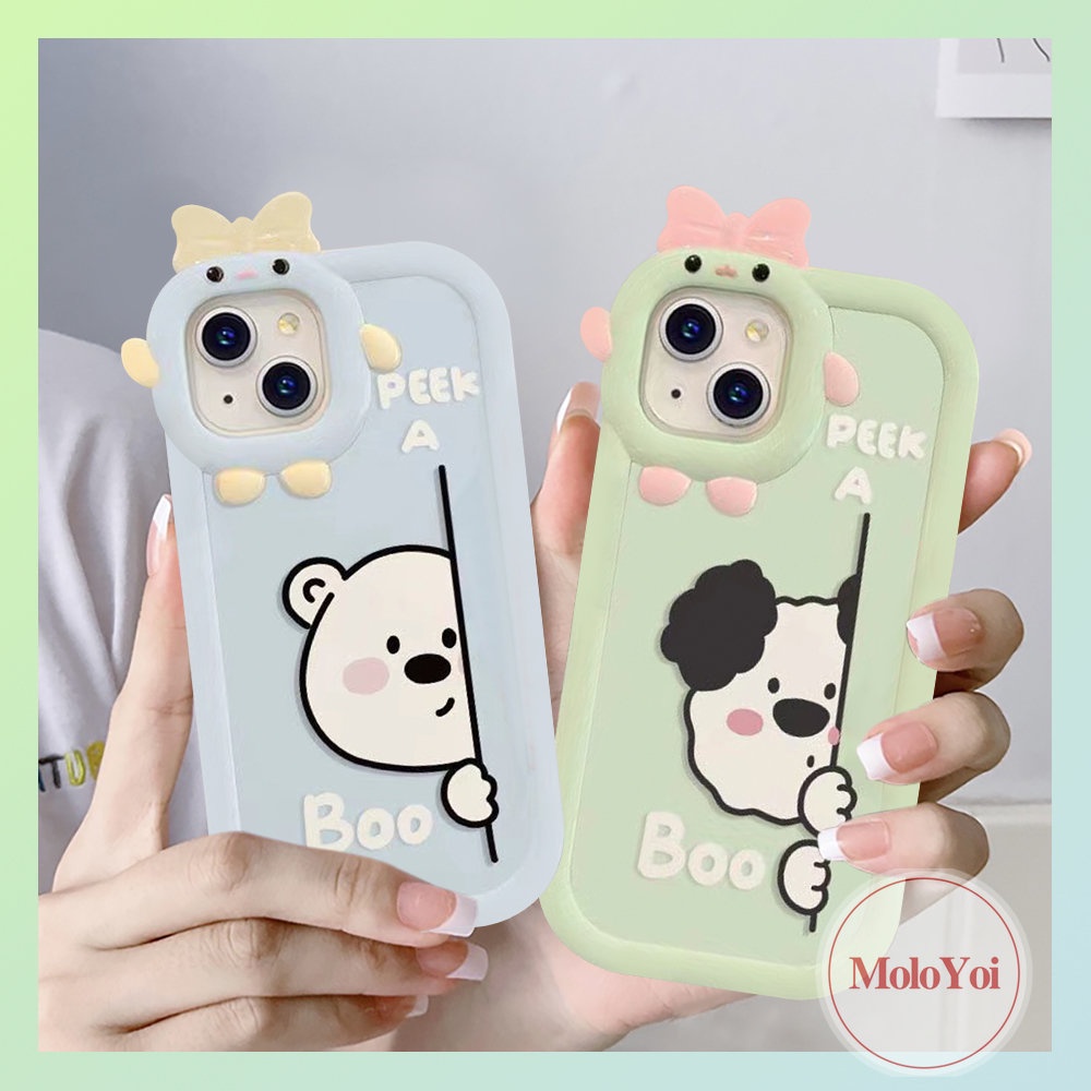 Soft Case Tpu Motif Kartun Beruang 3D Untuk iPhone 13 11 12 14 Pro Max 7Plus X XR XS Max 8 7 6s 6 14 Plus SE 2020