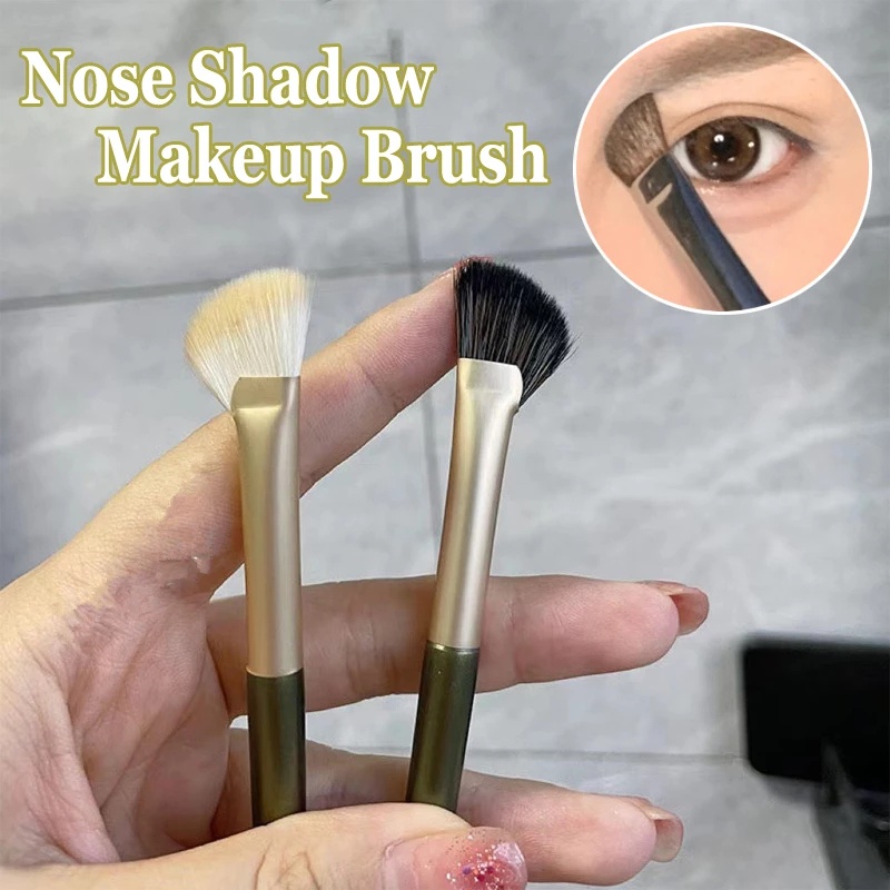 1pc Brush Makeup Bentuk Setengah Kipas Bahan Fiber Lembut Untuk Contour Hidung Highlighting Wajah