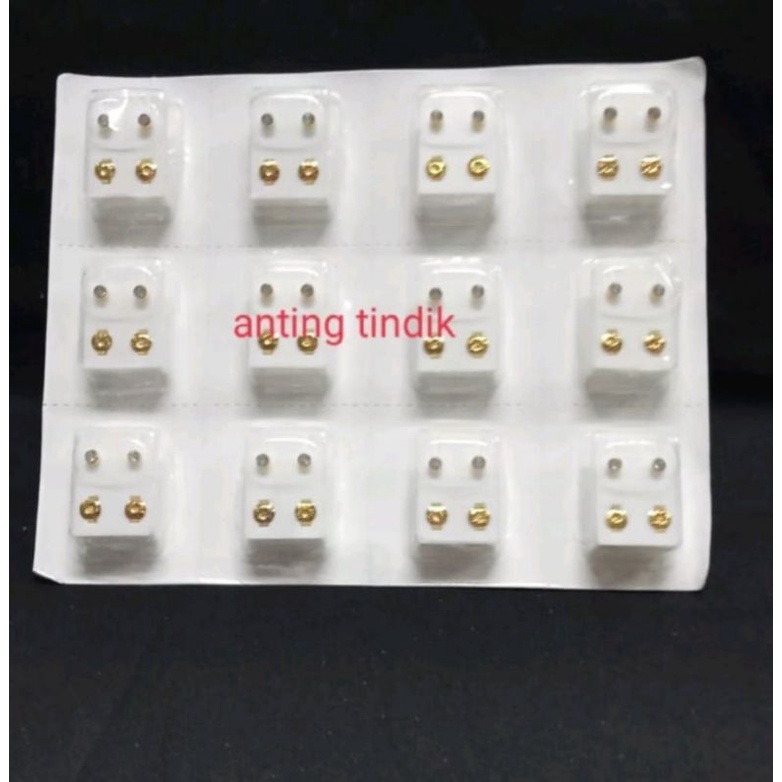 Anting Tembak / Anting Tindik Pria &amp; Wanita isi 12 pasang / 24 bh