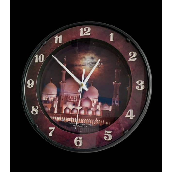 Jam dinding gambar masjid size 25CM ontime Original